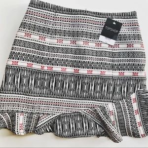 ⬇️NWT Topshop patterned ruffle bottom skirt (6)